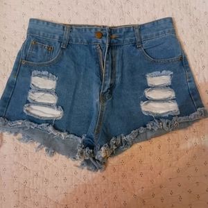 Shein high waisted distressed short shorts